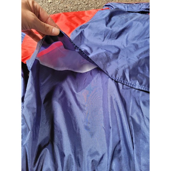 Vintage Puma Nylon Rain Jacket Mens XL Blue Red Hooded Vented Running 1/4 Zip - Picture 9 of 9